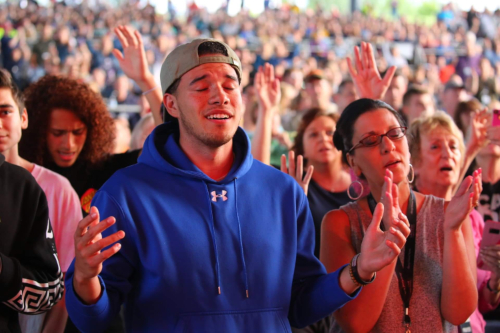 Crowd Praying for the Nation
