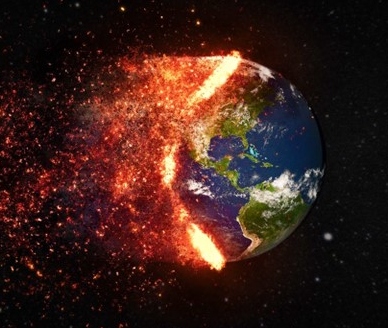 The earth on fire. Earth Destroyed