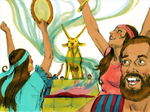 The golden calf fashioned by the Israelites.